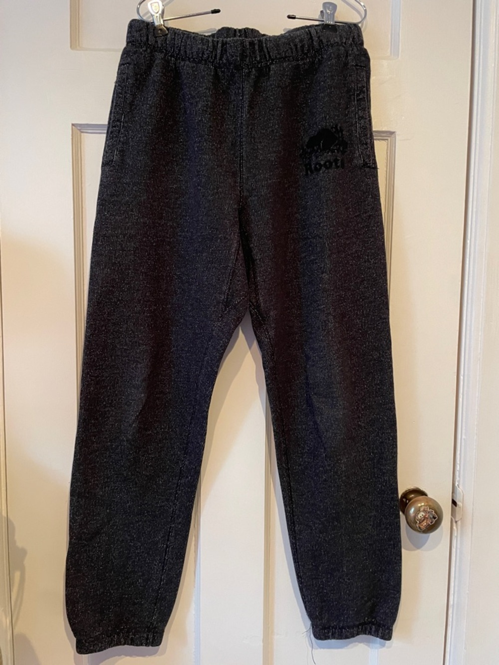 Unisex Roots Black Sweatpants with Logo